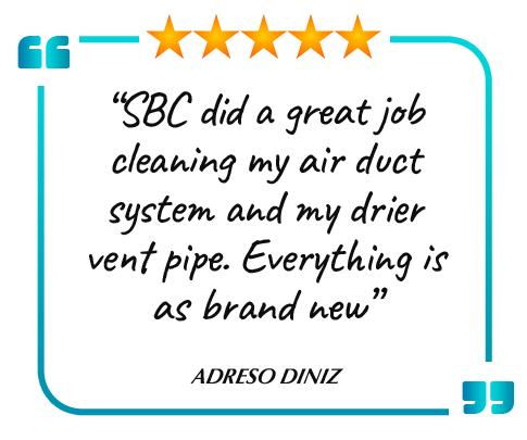 SBC Cleaning Service provides air duct and dryer vent cleaning services - delivering results that leave everything as good as new, according to satisfied customer